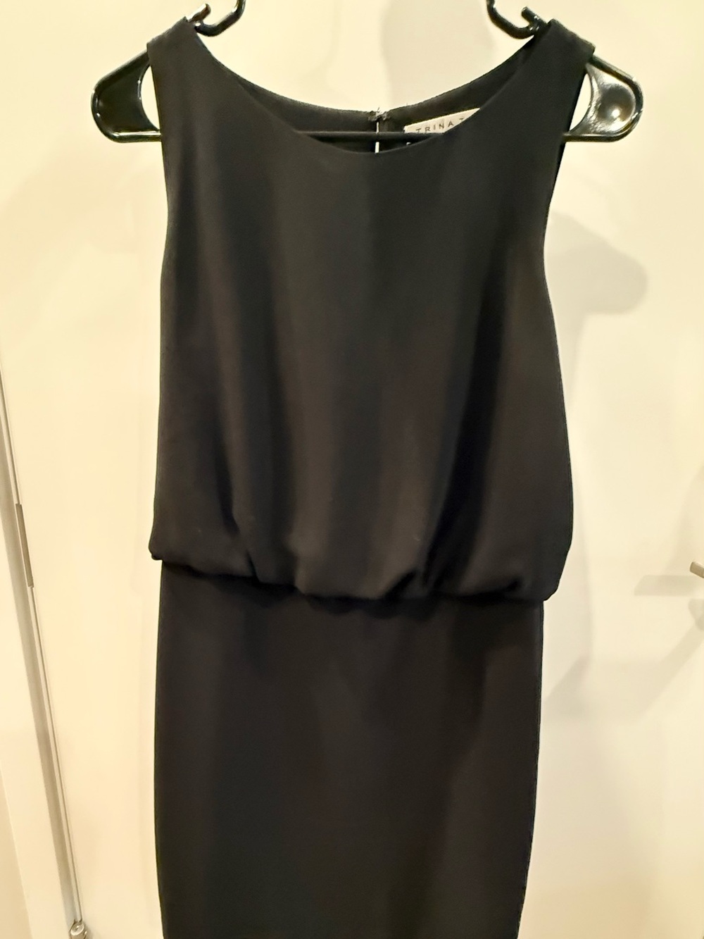 Trina Turk Black Backless Dress with Sequin Panel